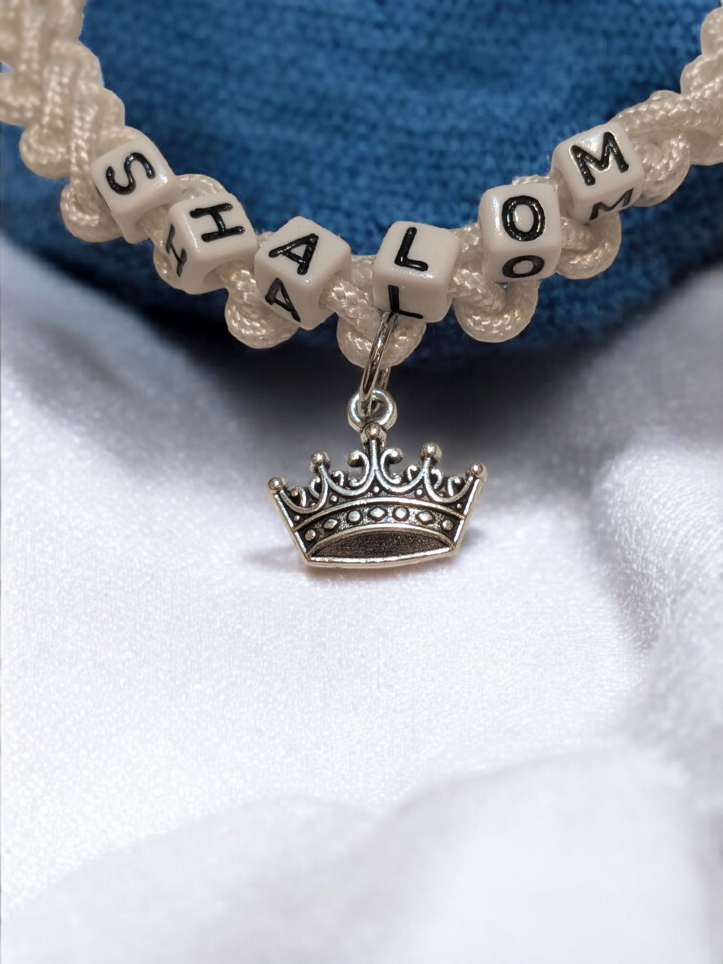 Faith-based Paracord Bracelet w/ Silver Crown Pendant - Christian Jewelry