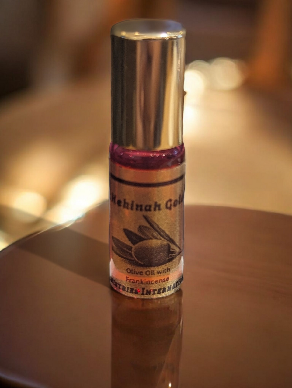 Shekinah Gold Anointing Oil 5ml roll-on glass bottles.