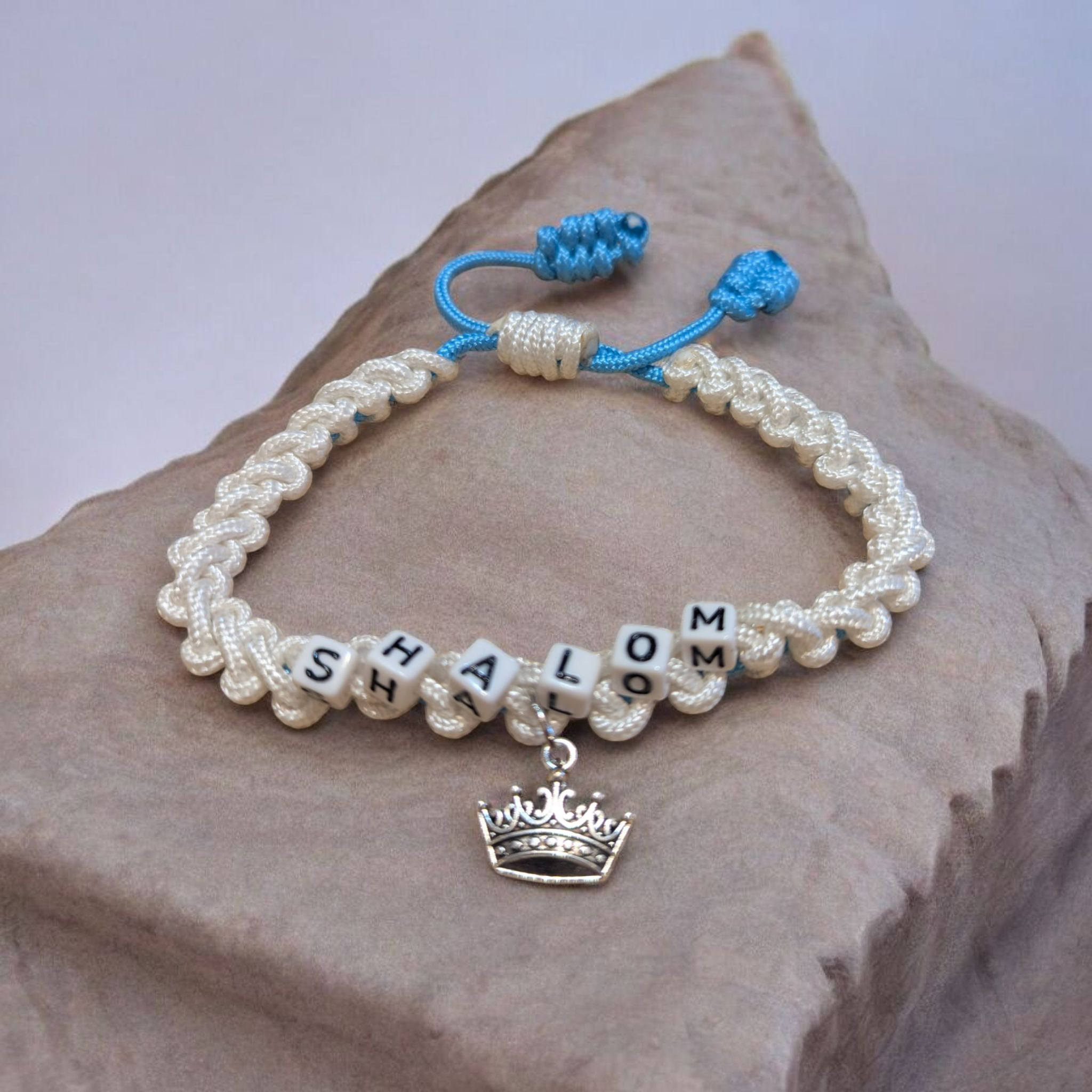 Faith-based Paracord Bracelet w/ Silver Crown Pendant - Christian Jewelry