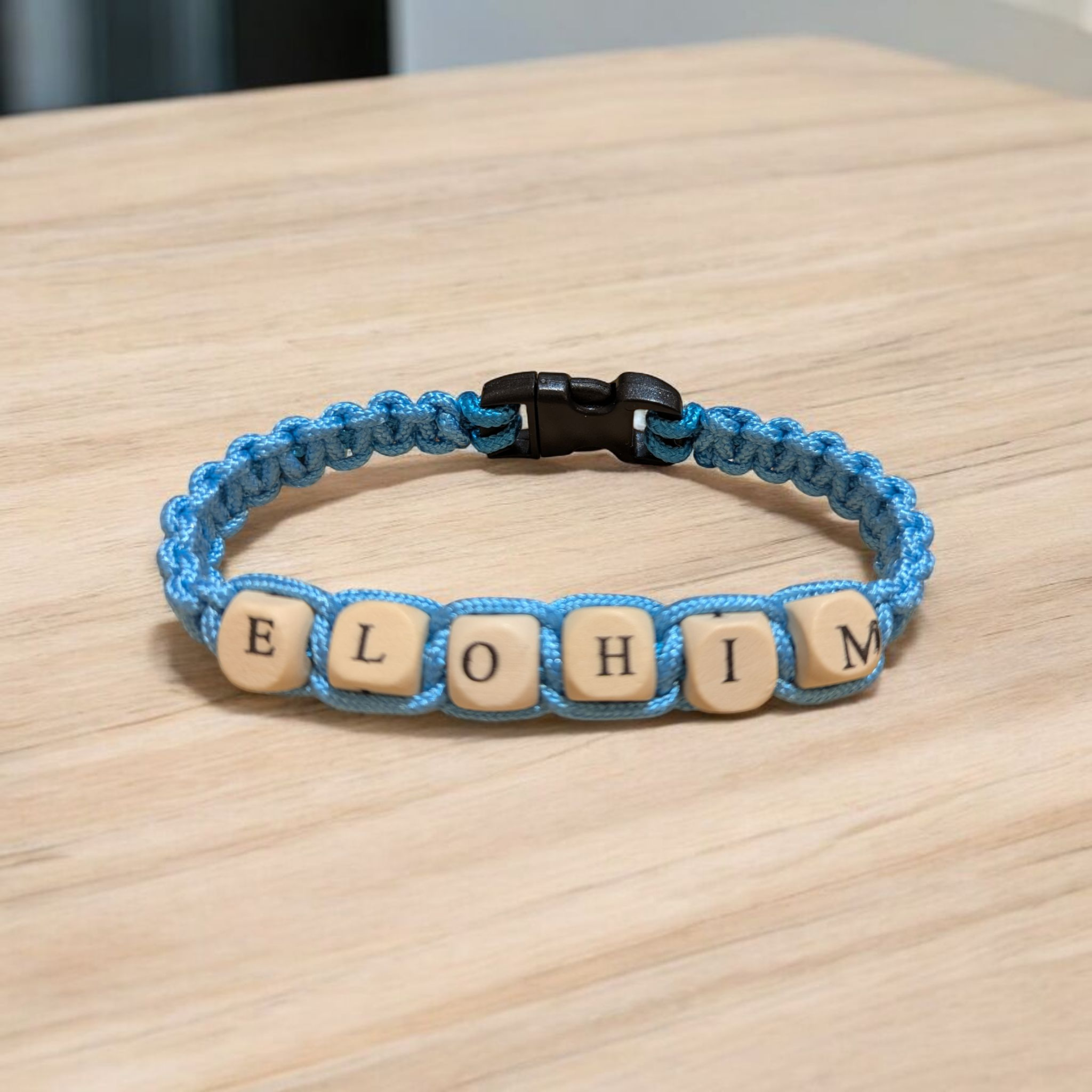Paracord Bracelet w/ wooden letters.